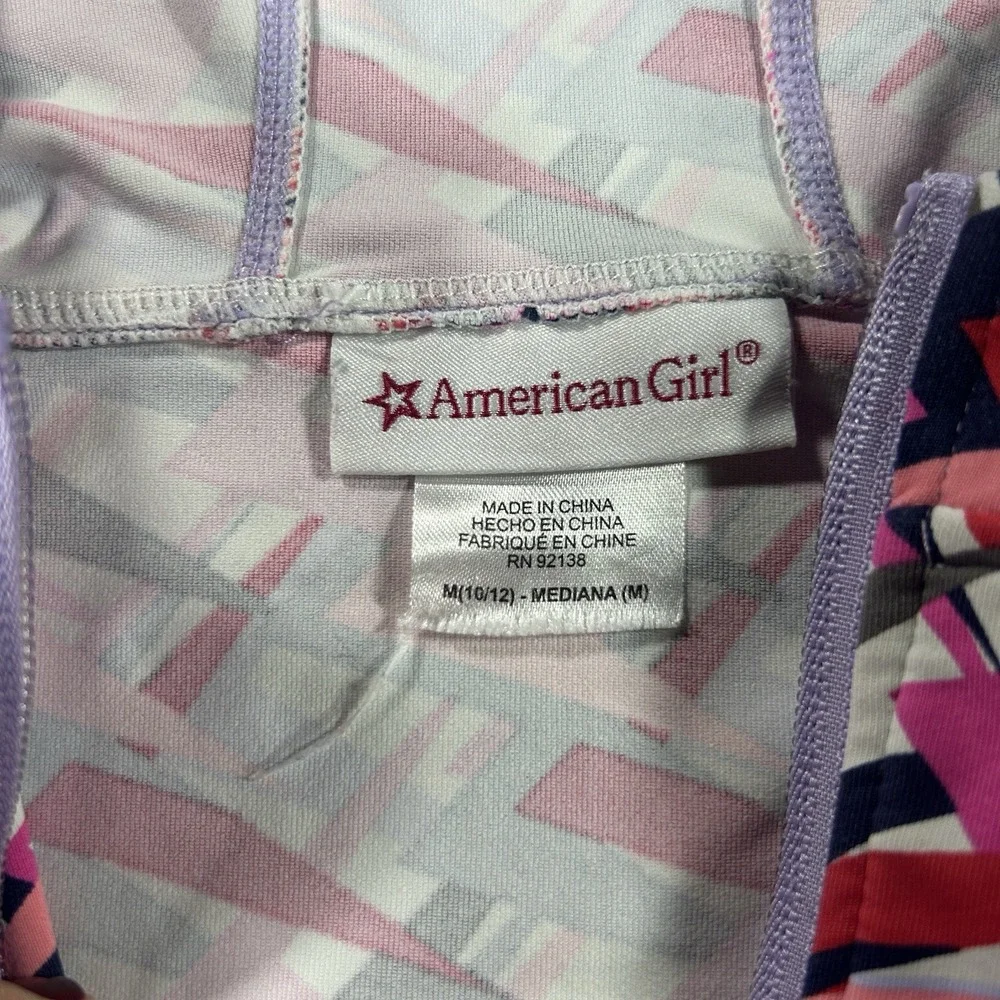 American Girl‎ Medium Pink Girls Feeling Fierce Hooded Full Zip Jacket Coat
